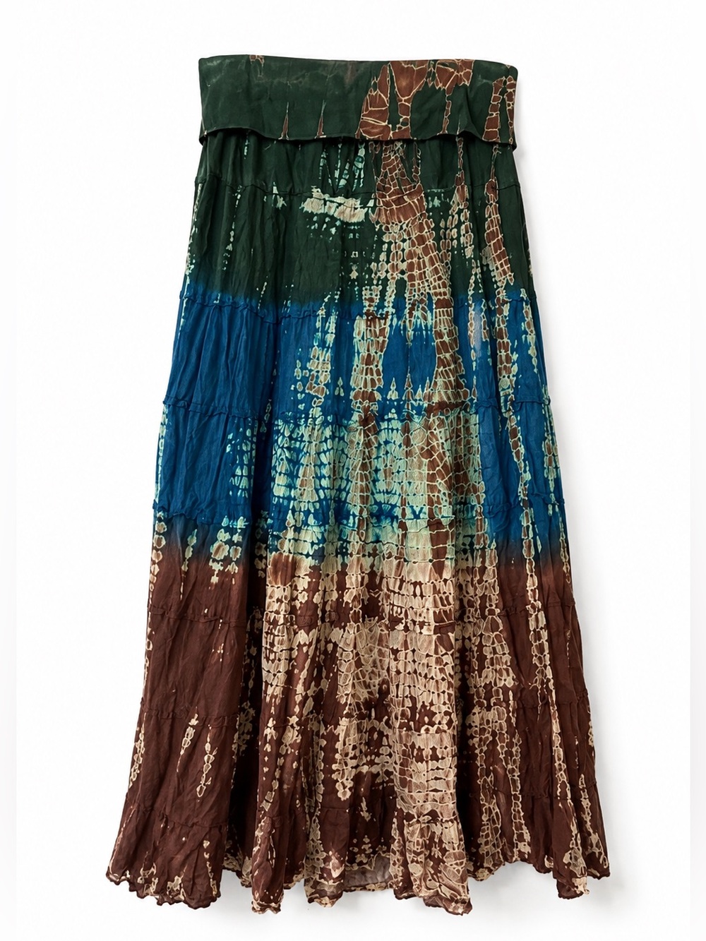 Tie Dye Tiered Maxi Skirt Large Boho Festival Y2K